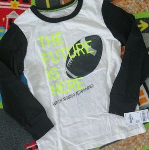 NWT OshKosh Football Raglan Style Longsleeve